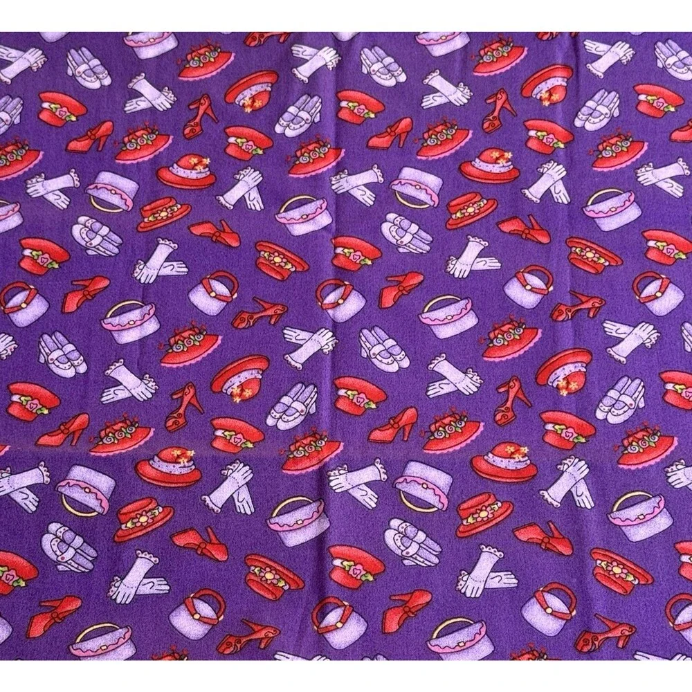 VTG Dianna Marcum Marcus Brothers Red Hat Society Fabric Accessories Cotton BTY